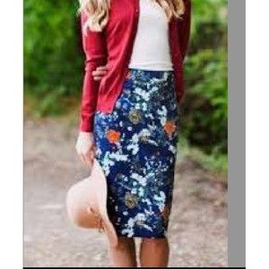 ASO Blogger favorite Lysse Brogan Floral Multicolor Elastic Waist Pencil Skirt S